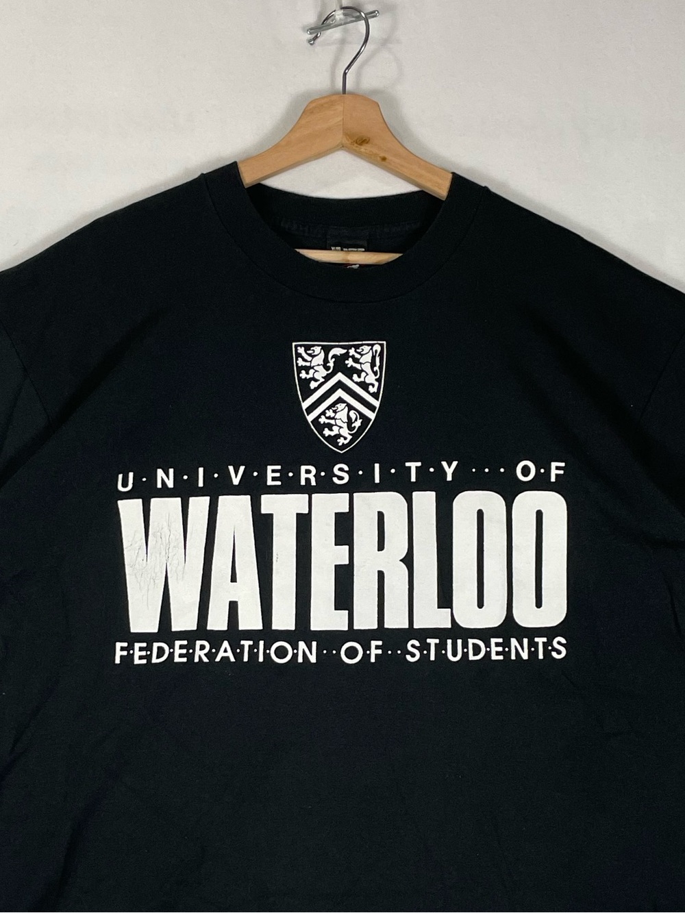 Vintage Fruit of the Loom Best University of Waterloo T shirt Canada Made Sz XL